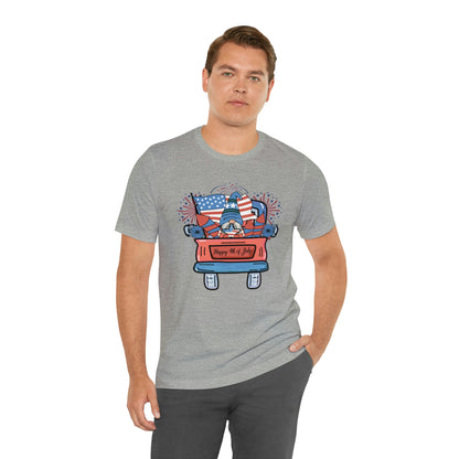 4th of July Gnome in Red Truck Shirt