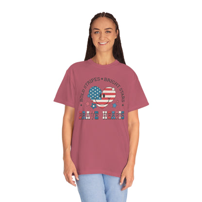 4th of July Brave Hearts Comfort Colors shirt