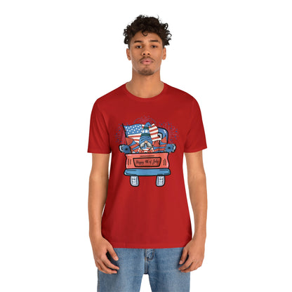 4th of July Gnome in Red Truck Shirt