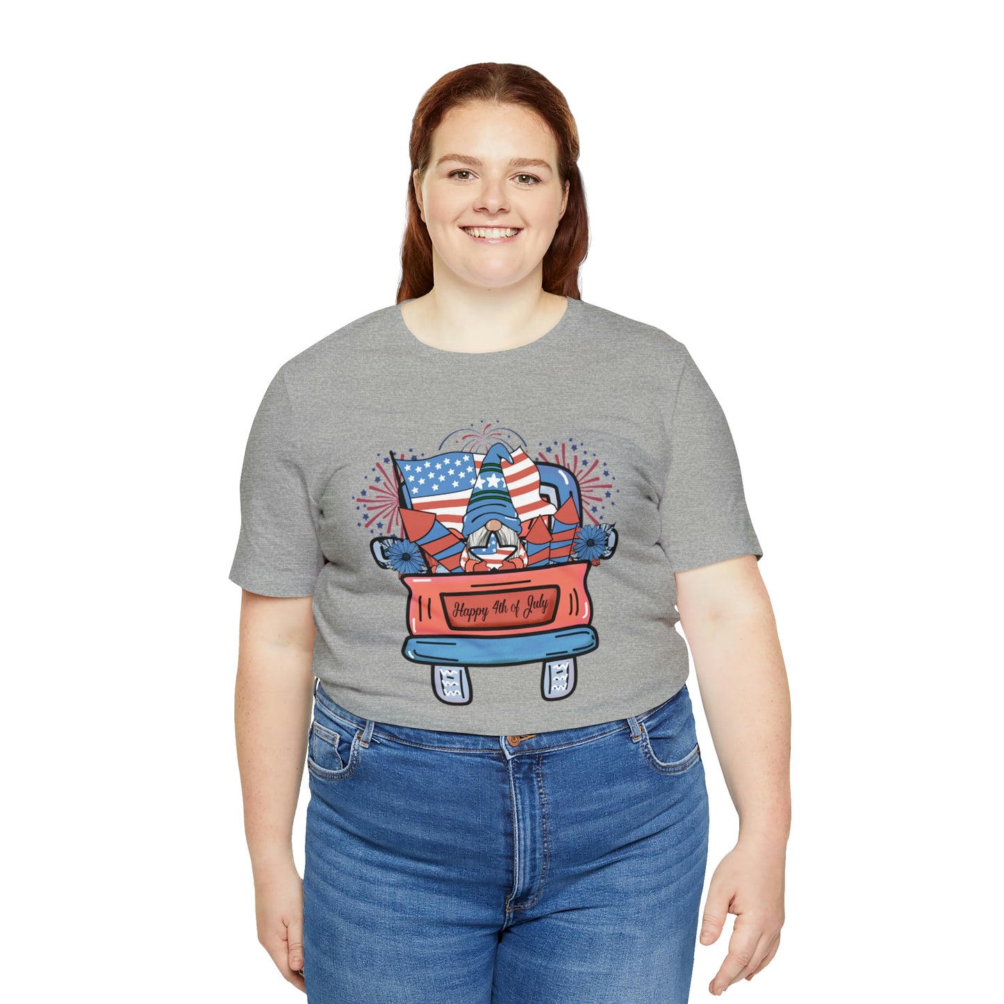 4th of July Gnome in Red Truck Shirt