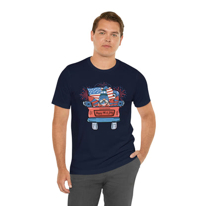 4th of July Gnome in Red Truck Shirt