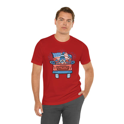 4th of July Gnome in Red Truck Shirt