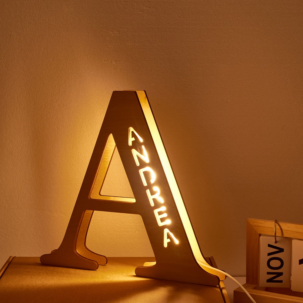 A Personalized Name Wooden Letter Night Light