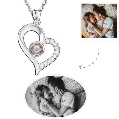 Personalized Photo Projection Heart Pendant Necklace