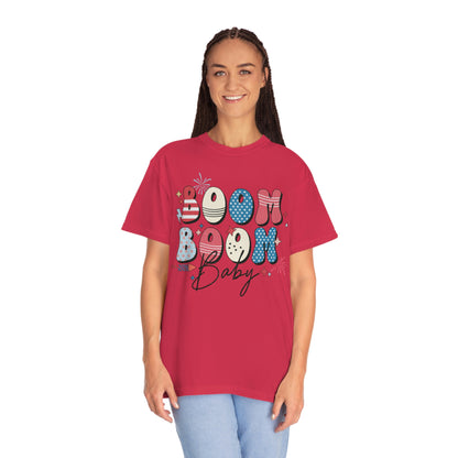 Retro Boom Boom Baby Patriotic  Comfort Colors Shirt