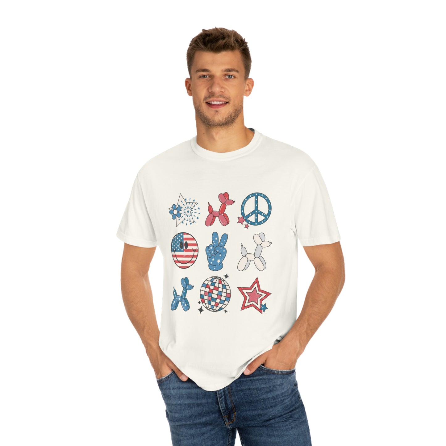 Retro 4th of July Nine Square Comfort Colors Shirt