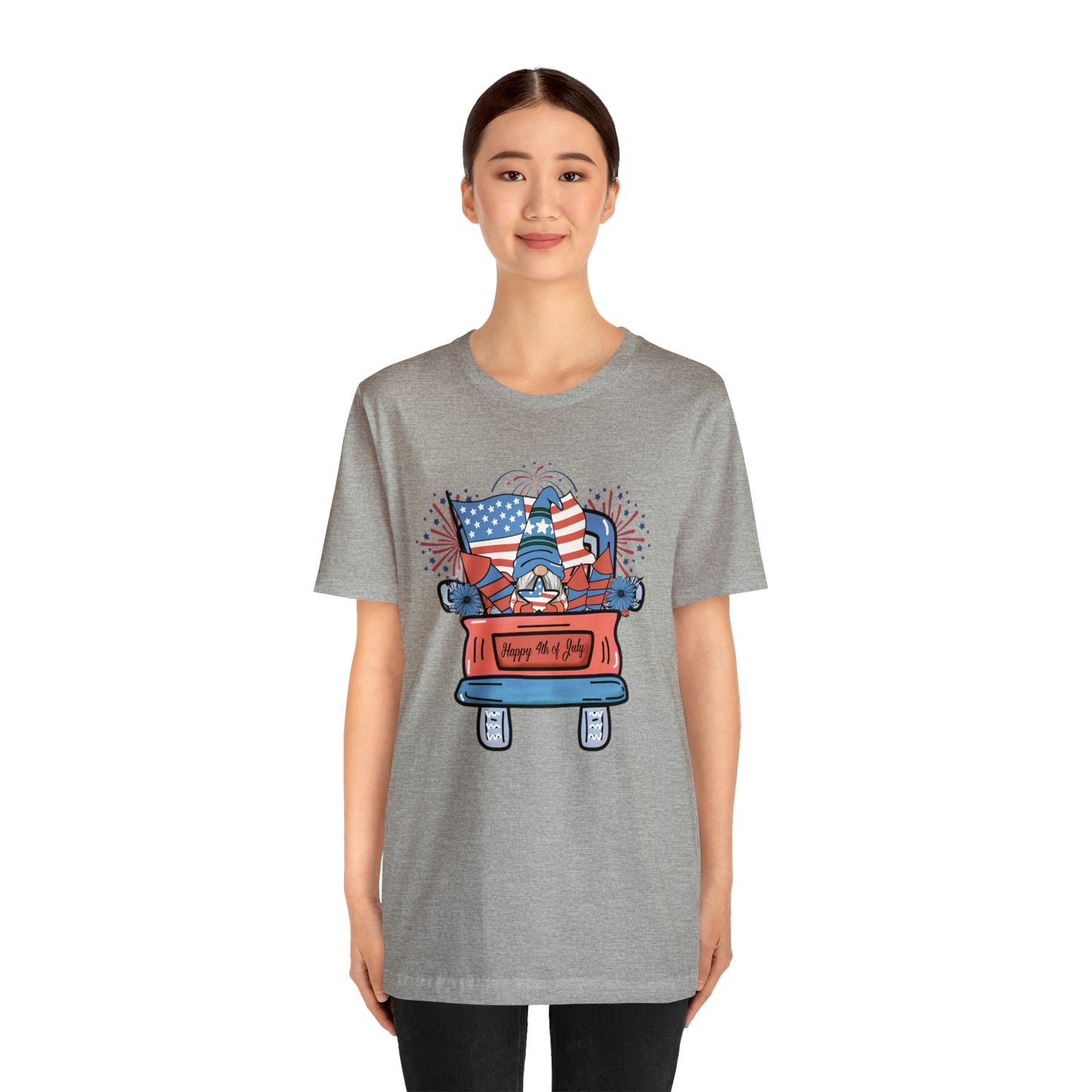 4th of July Gnome in Red Truck Shirt