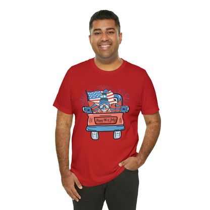 4th of July Gnome in Red Truck Shirt