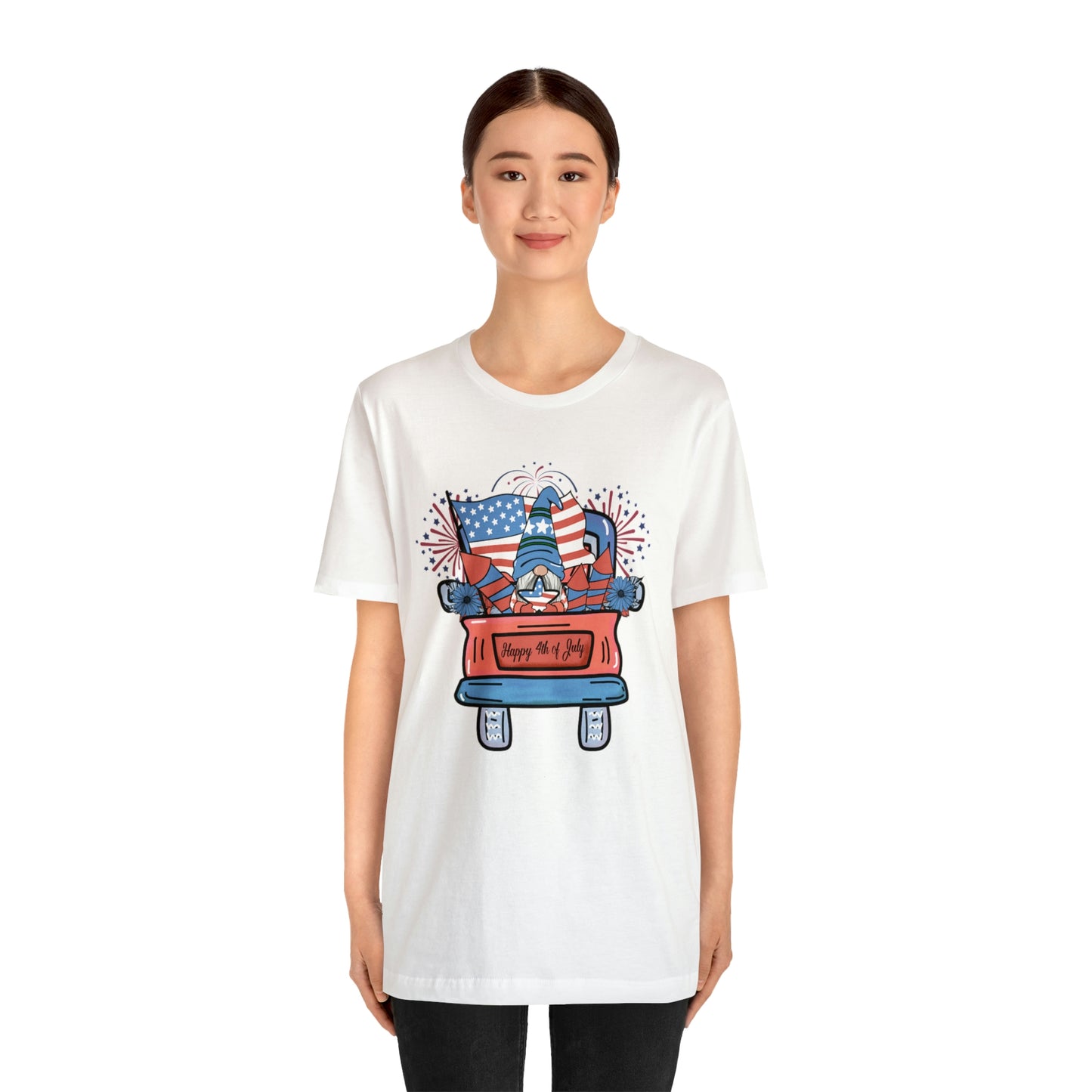 4th of July Gnome in Red Truck Shirt