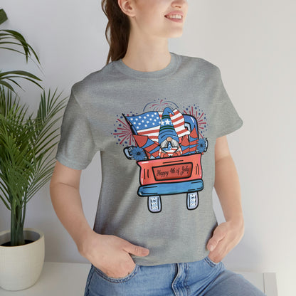 4th of July Gnome in Red Truck Shirt