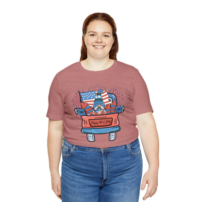 4th of July Gnome in Red Truck Shirt