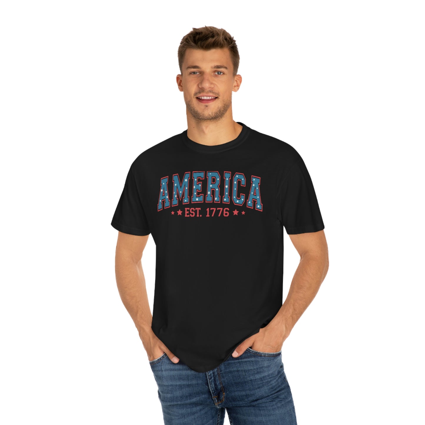 Retro 4th of July America Est 1776 Comfort Colors Shirt