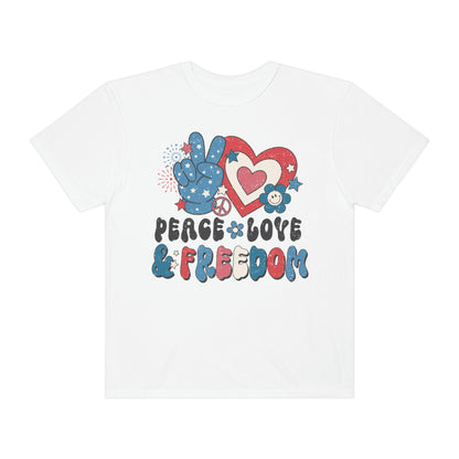 Retro 4th of July Peace, Love and Freedom Comfort Colors® shirt