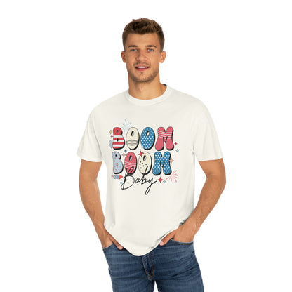 Retro Boom Boom Baby Patriotic  Comfort Colors Shirt