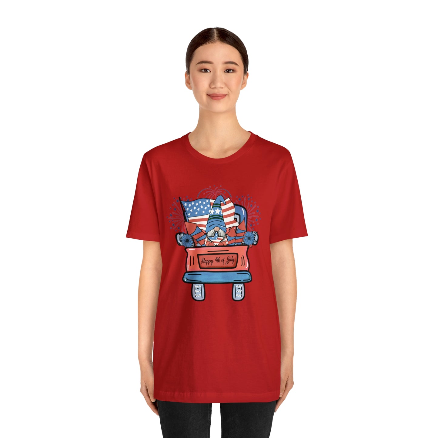 4th of July Gnome in Red Truck Shirt