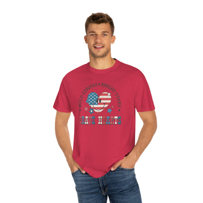 4th of July Brave Hearts Comfort Colors shirt