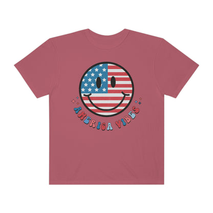 Retro American Vibes Smiley Face Comfort Colors Shirt