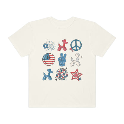 Retro 4th of July Nine Square Comfort Colors Shirt